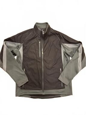 Elevate Sport Men's Large Black and Gray Softshell Jacket with Zipper Pockets